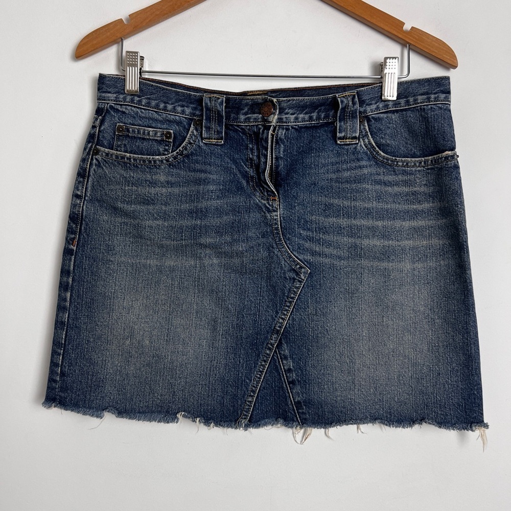 Vintage J. Crew Factory Women's Size 31 Frayed Hem Denim Mini Skirt
